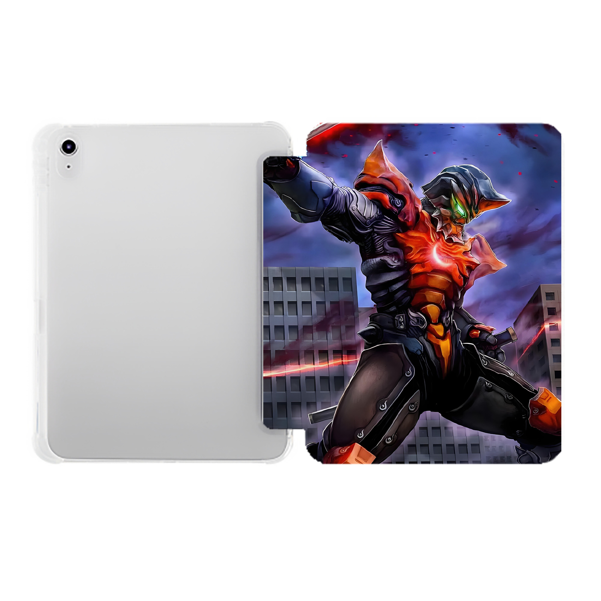 （画像用） ウルトラマン Ultraman IPad ケース ペン収納付き 三つ折りスタンド PUレザー×シリコン 対応機種9.5/10.5/10.9インチ